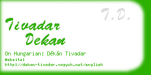 tivadar dekan business card