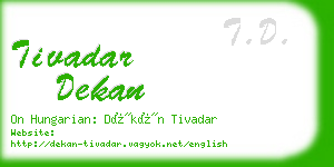 tivadar dekan business card